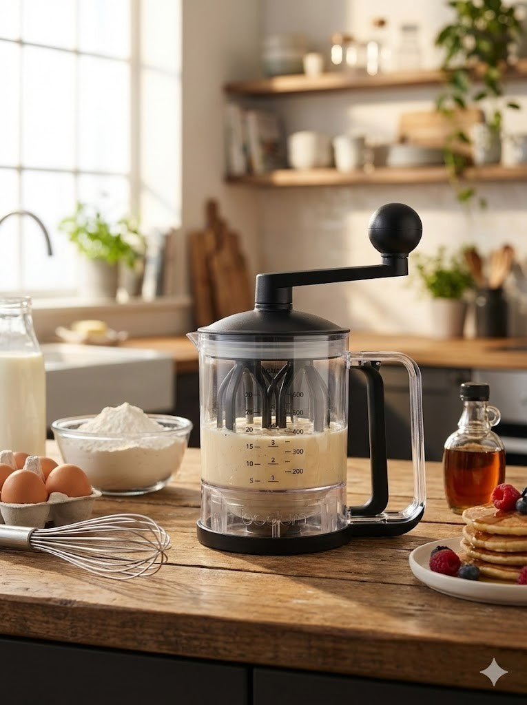 Bodum BISTRO Pancake Teigmixer & Spender Schwarz BPA-frei Messfunktion